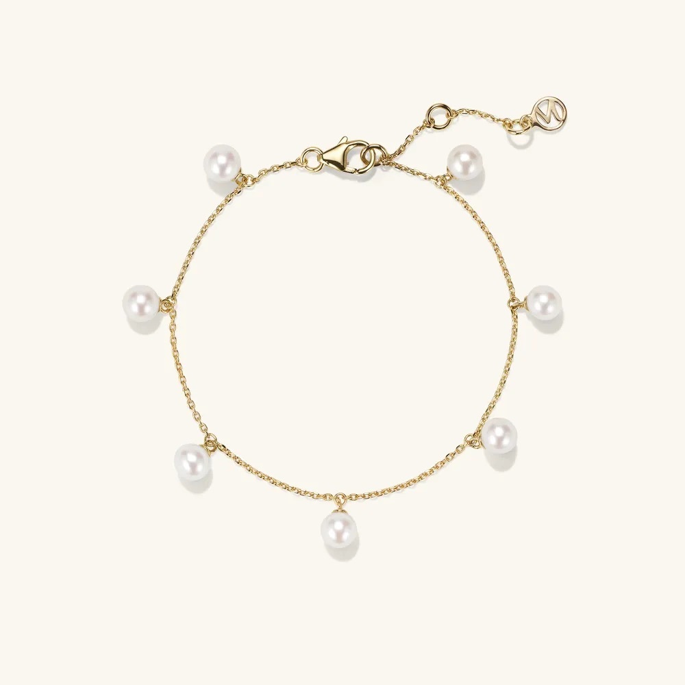 Mejuri Gemstone Station Pearl Bracelet
